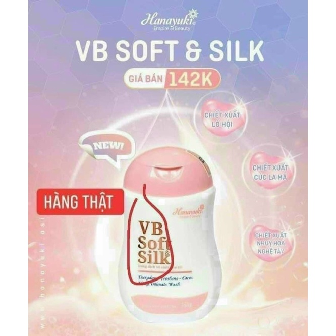 Dung dịch vệ sinh phụ nữ VB Soft Silk Hồng 150g( chính hãng cty 100%)