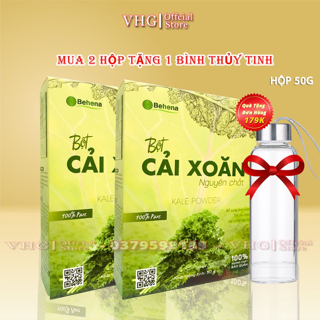 Bột Cải Xoăn Nguyên Chất Behea Hộp 50g,Giàu vitamin, tốt cho tim mạch bổ.