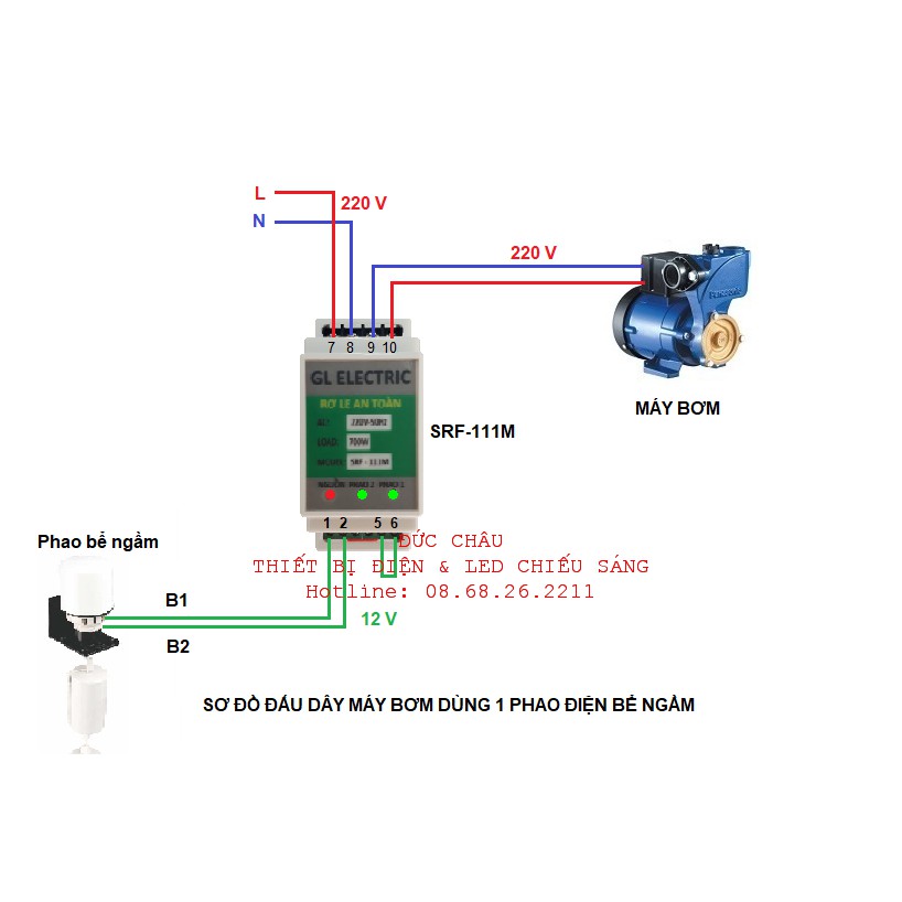 Rơle an toàn phao điện công suất 700W  và 1200W