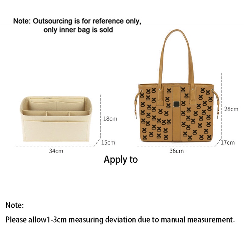 Túi chèn EVERTONER đựng mỹ phẩm thích hợp cho túi xách Liz Visetos