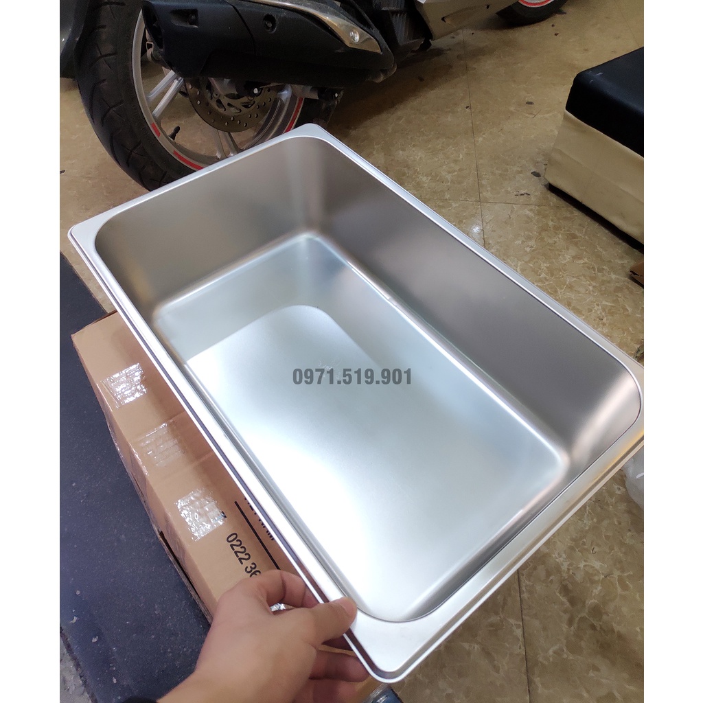 Khay inox GN 1/1 sâu 15cm có nắp