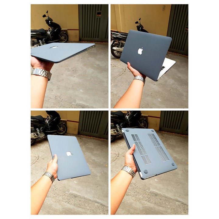 Combo 5in1 Case,Ốp Macbook Màu Xám Kèm Phủ Bàn Phím Màu Đen (Tặng Kèm Miếng Dán Màn Hình,Nút Chống Bụi,Kẹp Chống Gãy Sạc | BigBuy360 - bigbuy360.vn