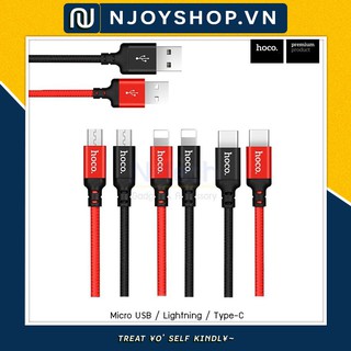 ⋐ Njoy ⋑ [CHÍNH HÃNG FULL HỘP] DÂY CÁP SẠC HOCO X14 ✓CHÂN IPHONE IPAD ✓ MICRO ✓ Type C DÀI 1M~ 2M
