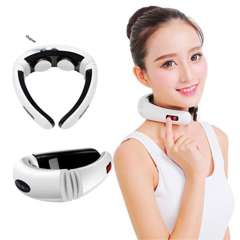 Máy Neck Massage trị liệu đau cổ vai gáy có 6 cấp độ rung - giúp giảm đau - thư giãn 1 đổi 1 trong 6 tháng ( BH 6T )