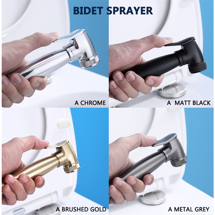 Vòi Xịt Rửa Dạng Tròn Và Vuông Bằng Đồng Thau Loại G1/2 Màu Đen/Vàng/Xám/Xám Cho Nhà Tắm