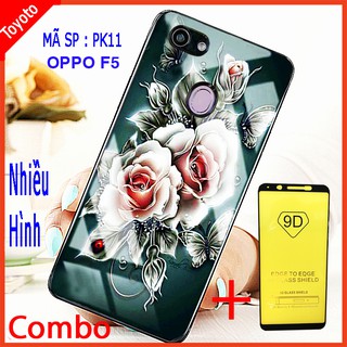 COMBO ỐP LƯNG OPPO F5 (ốp lưng kính 3D sang trọng + tặng kèm kính cường ực full màn hình) TOYOTO