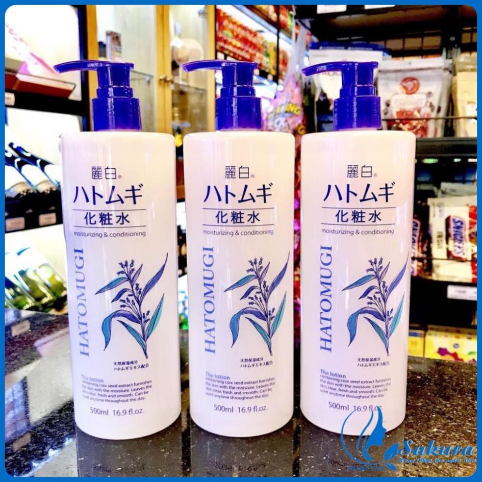 Nước hoa hồng Toner HATOMUGI Hạt Ý Dĩ Nhật Bản Dưỡng Ẩm Trắng Da 500 ml