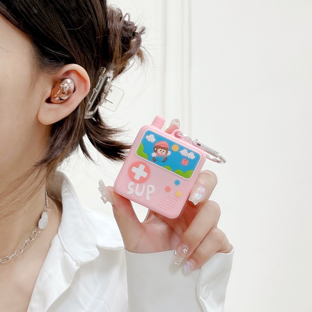 Vỏ Bảo Vệ Hộp Sạc Tai Nghe Samsung Galaxy Buds Live Bằng Silicon Mềm Hình Máy Chơi game Mario 3D Dễ | Buds 2 | Vỏ Bảo Vệ Hộp Sạc Tai Nghe bluetooth Không Dây Buds pro / Buds 2 pro