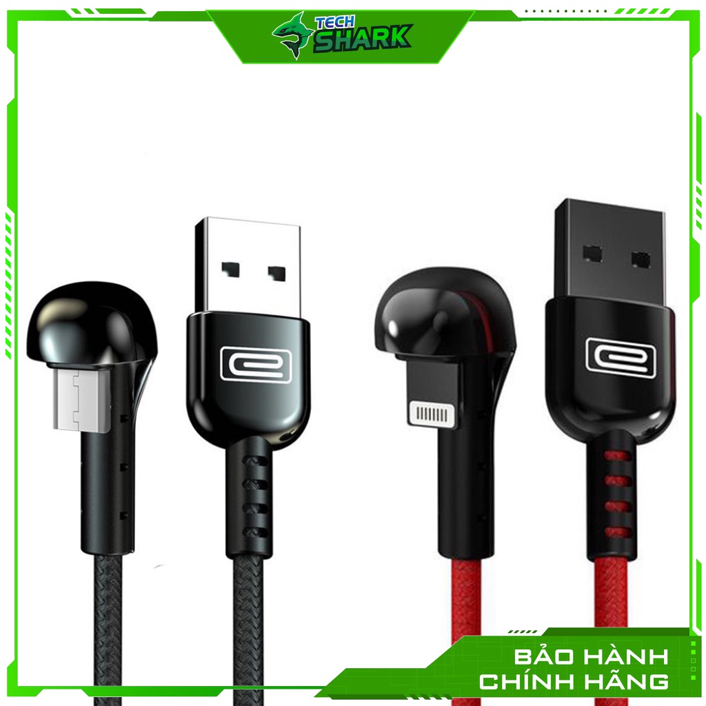 Cáp Sạc Nhanh đầu chữ U EC-059, dây sạc bọc dù chịu lực chính hãng