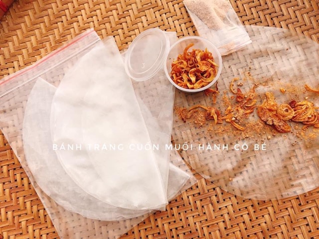 BÁNH TRÁNG CUỐN MUỐI HÀNH PHI kèm chén