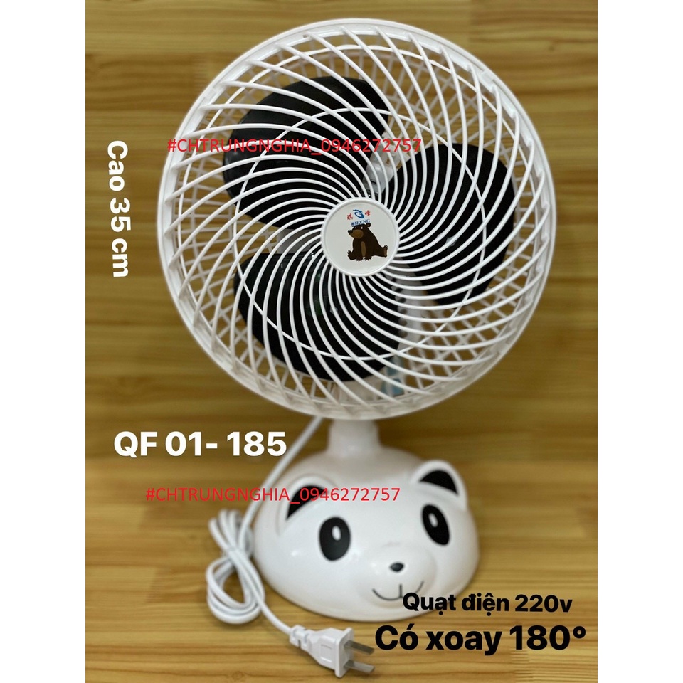 QUẠT ĐIỆN 220V XOAY 180 SIÊU MÁT 20W CAO 35CM | HÌNH THÚ DỄ THƯƠNG