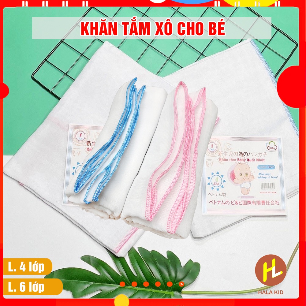 Khăn xô tắm trắng xuất nhật nhiều lớp tiện lợi cho bé