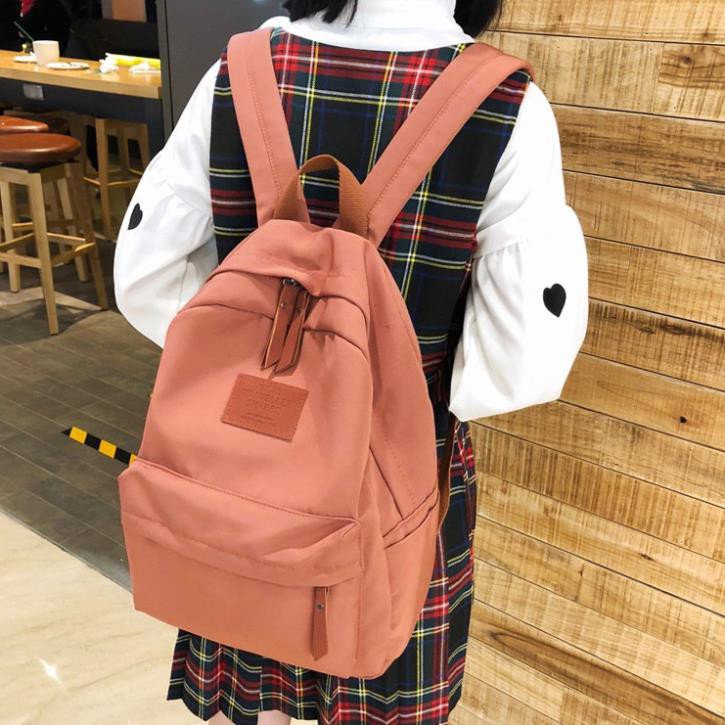 Balo Thời Trang Ulzzang Màu Cam 💖 Balo Cặp Đeo Đi Học Chống Nước Đựng Vừa Giấy A4