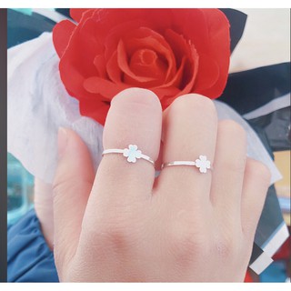 Nhẫn nữ 4 lá may mắn bạc ta