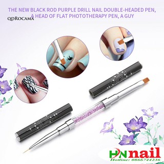 Cọ râu cọ bản cán đá cọ vẽ hoa trang trí móng làm nail 2in1
