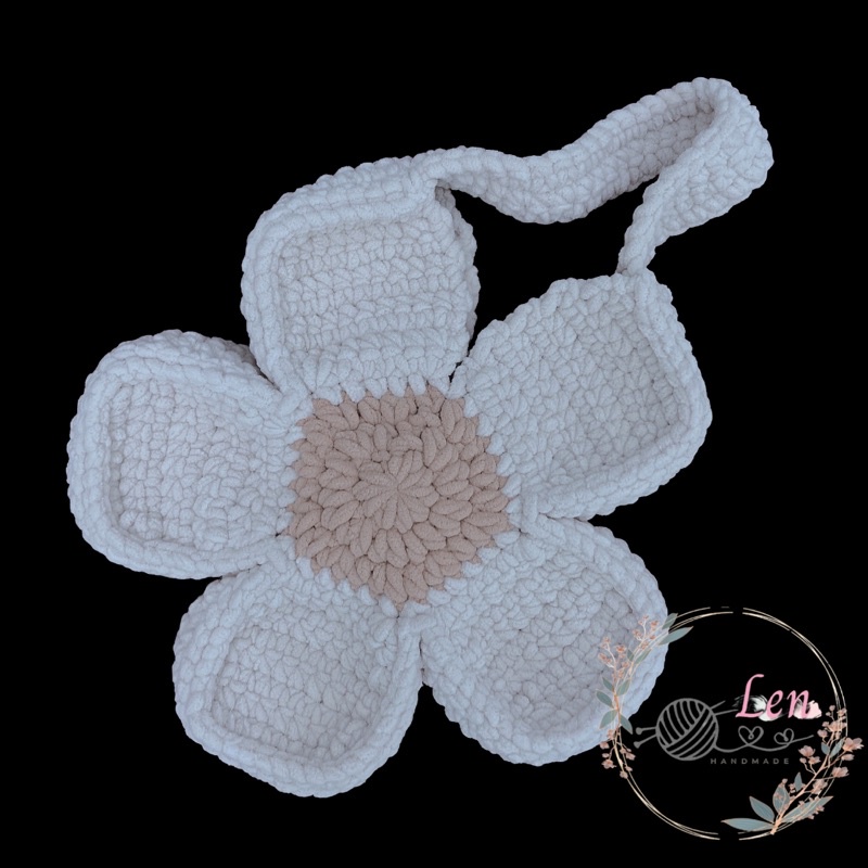 Túi len hoa cúc tặng kèm charm móc khóa hoa - Bloom daisy bag - Phụ kiện thời trang handmade