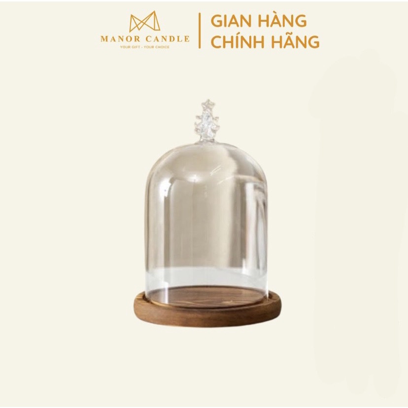 Chụp Thuỷ Tinh Bến Thơm Manor Candle 12x18cm Có Gắn Đèn Led, Manor Candle