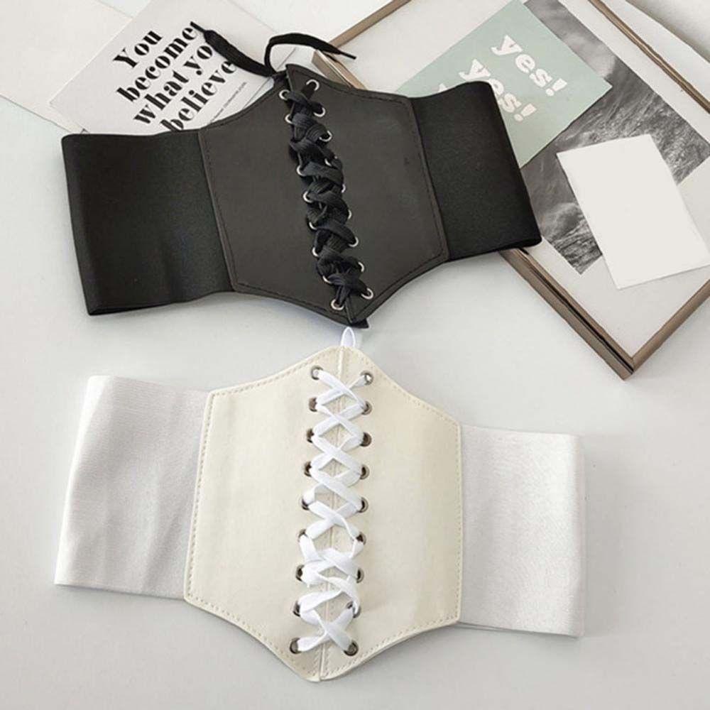 Thắt Lưng Da PU Bản Rộng Co Giãn Phong Cách Mùa Hè Cá Tính