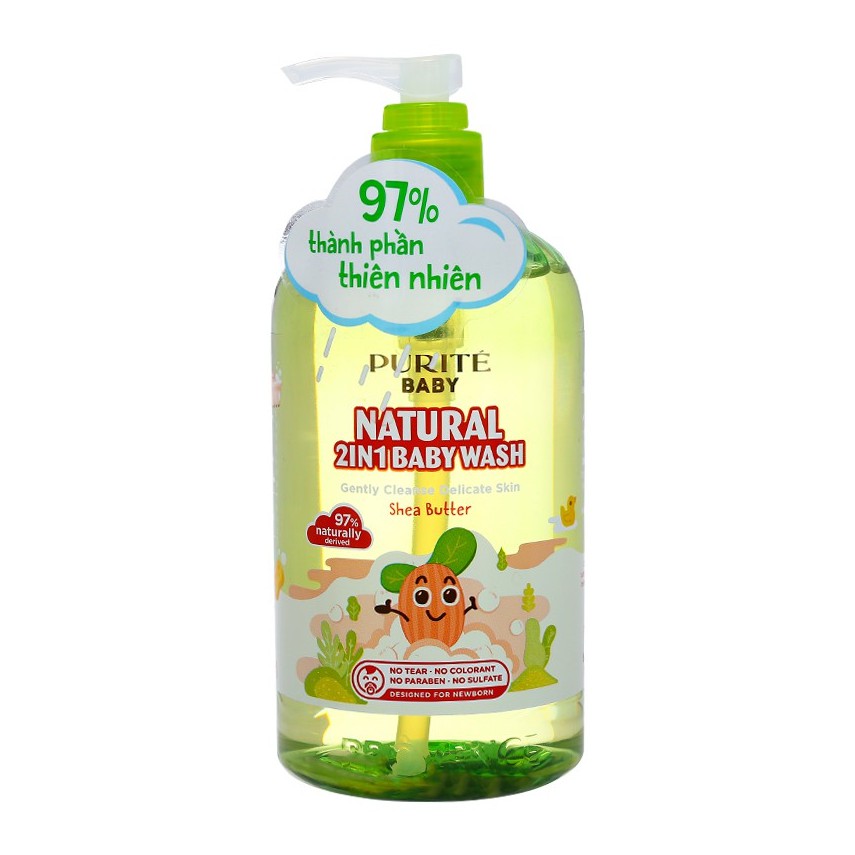 Sữa tắm gội cho bé Purité Baby 500ml (đủ màu)