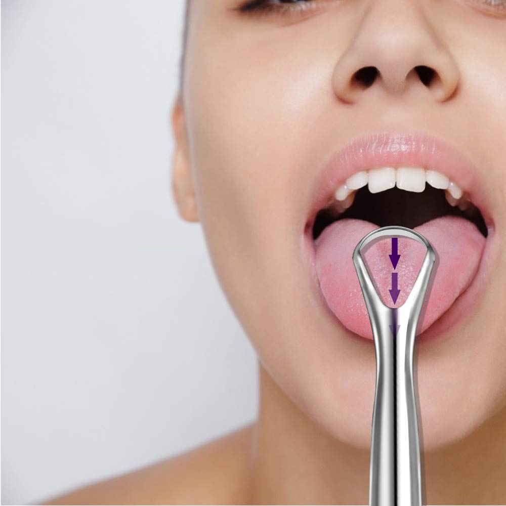 Dụng cụ cạo lưỡi, cây nạo lưỡi vệ sinh lưỡi người lớn bằng inox cao cấp