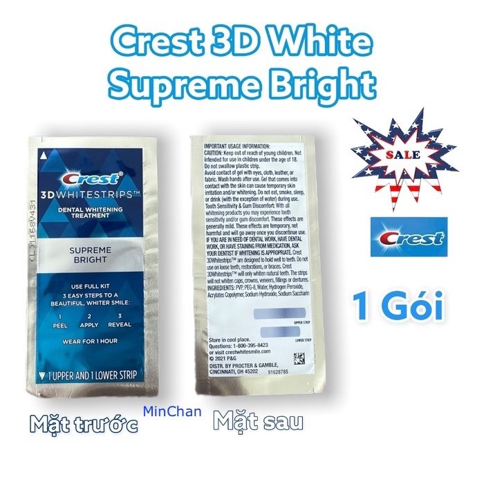 Dán trắng răng Crest 3D White đủ loại