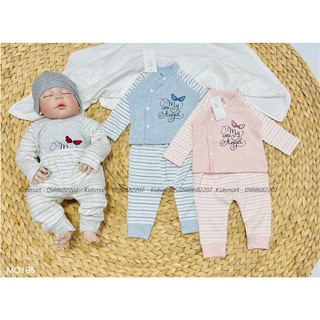 Moon - Bộ sơ sinh nỉ nhung cài lệch MO185