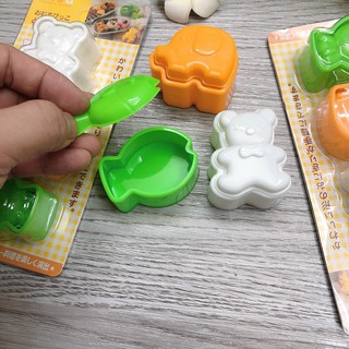 Set 3 Khuôn Làm Cơm Hình Thú Cho Bé