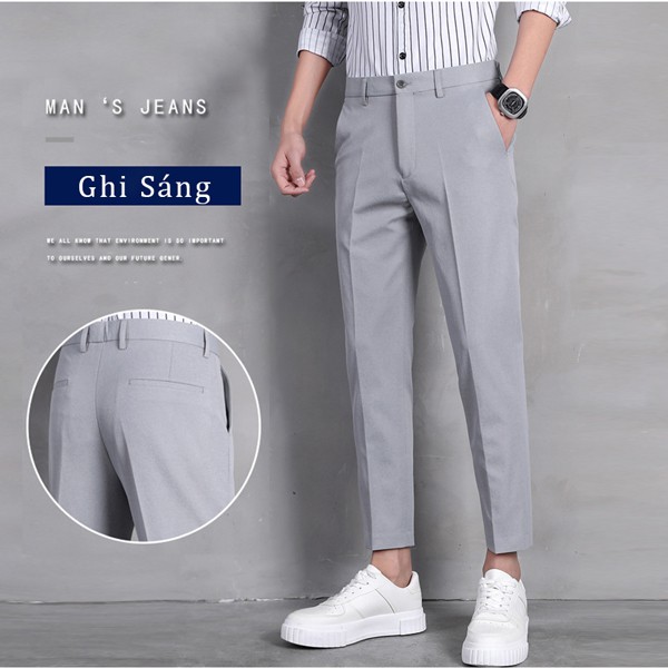 Quần Âu Nam, Quần Baggy 4 Màu Co Dãn Ôm Ống Côn Vải Chống Nhăn Cao Cấp Không Bai, Xù - Dino Store