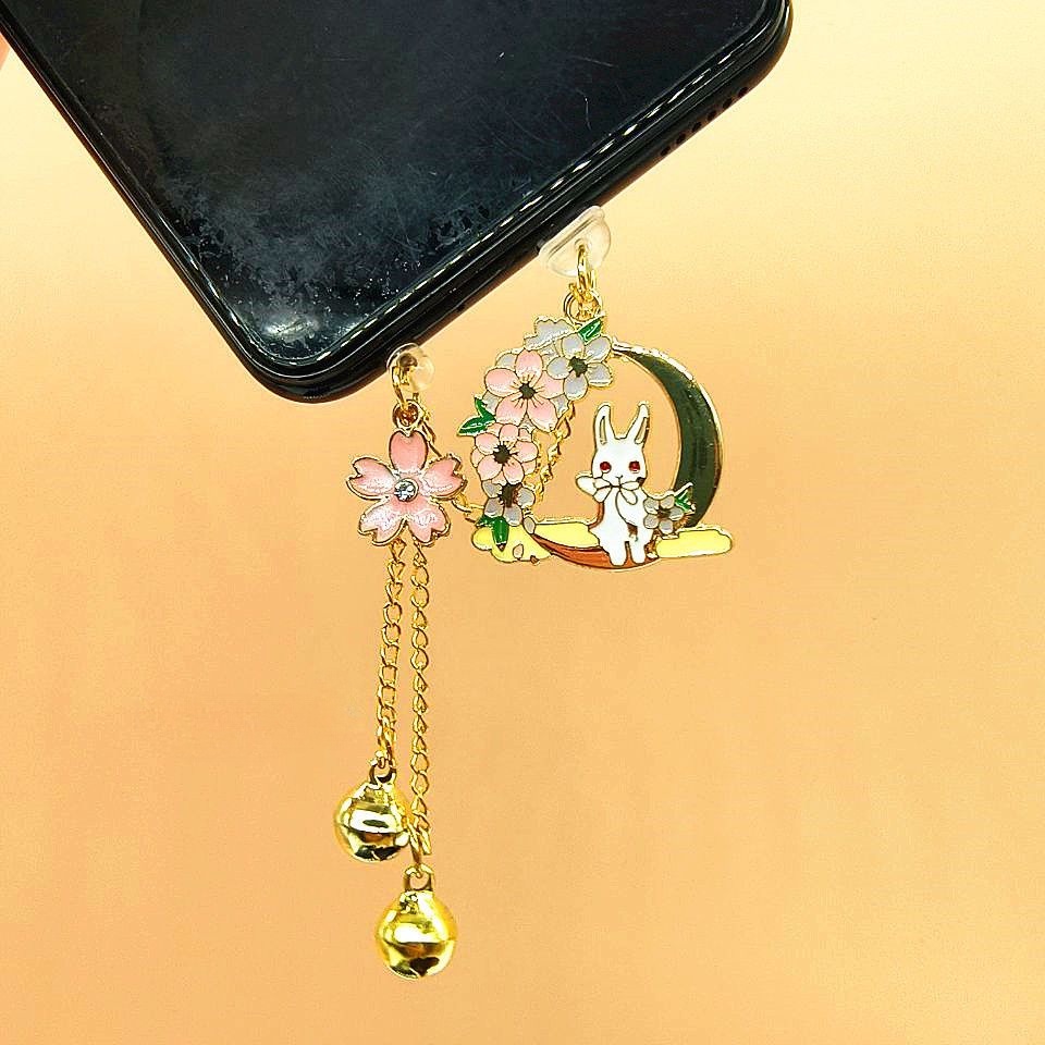 Phụ Kiện Gắn Chống Bụi Cho Cổng Sạc Điện Thoại Di Động Hình Thỏ Hoạt Hình