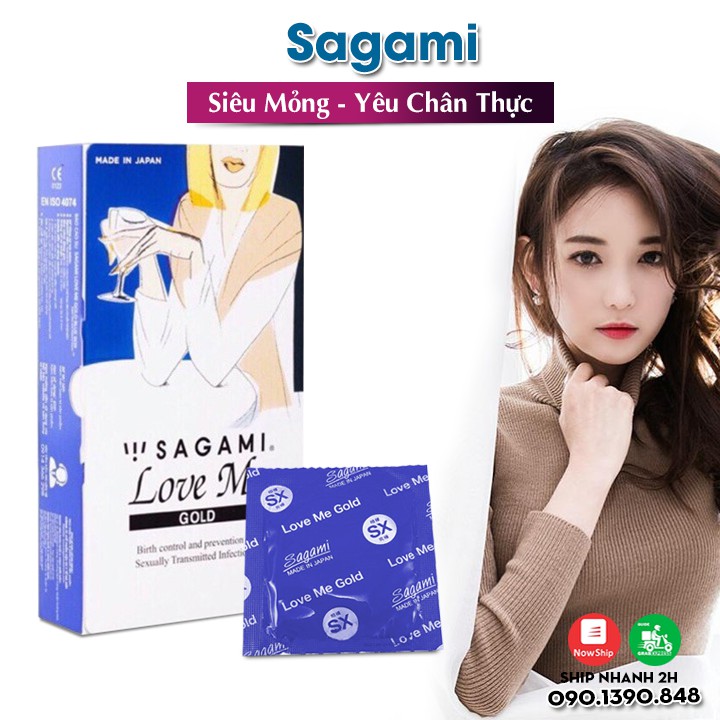 [Hàng Chuẩn Nhật] Bao Cao Su Siêu Mỏng Cho Cảm Xúc Yêu Chân Thực Nhất - Bcs Sagami Love Me Gold (Hộp 10C)