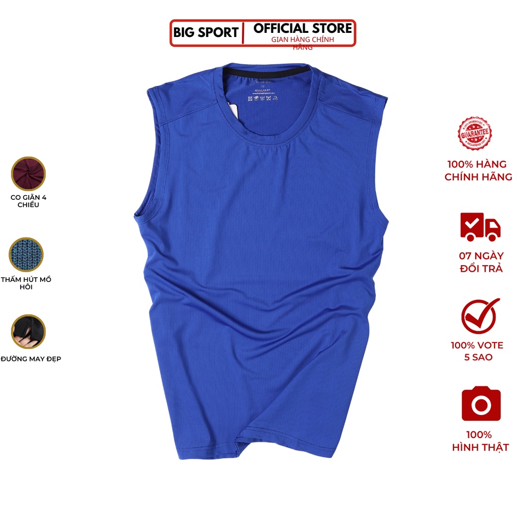 Áo Ba Lỗ Sát Nách Nam Tập Gym Thể Thao Cao Cấp Thoáng Mát Vải Dệt Kim 3 Lỗ Thể Thao Co Giãn Cao Cấp  - Big Sport, BS02