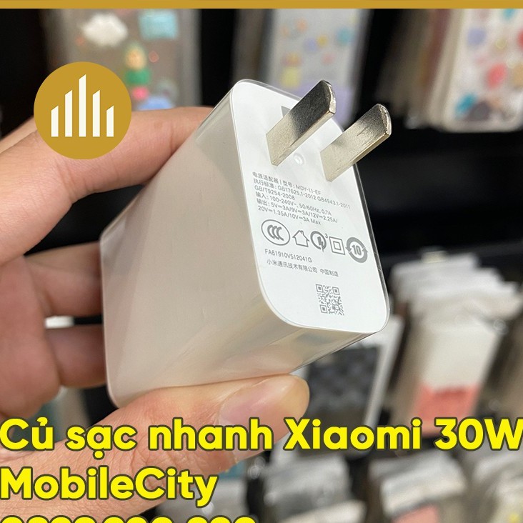 Củ sạc nhanh Xiaomi 30W (Xiaomi K30i, K30 5G, Mi 10, Black Shark 3) MDY-11-EF