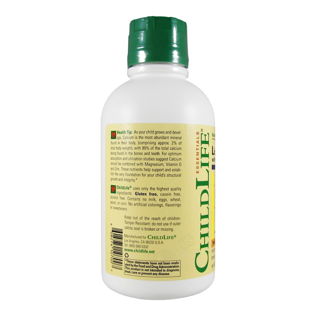 Thực Phẩm Bổ Sung Cho Bé Childlife Liquid Calcium With Magnesium Hương Cam Chai 474ml