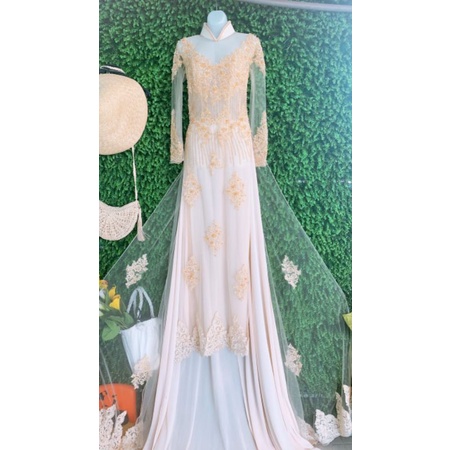 Thanh lý bộ áo dài đẹp size S 6 tà kèm quần