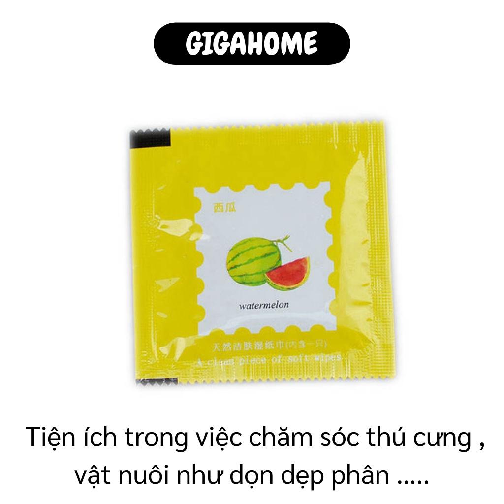 Giấy ướt tiện dụng  ️ GIÁ VỐN Set 10 khăn lau trái cây dùng 1 lần- an toàn thực phẩm 9411