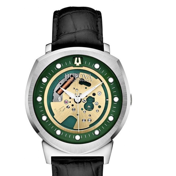 đồng hồ bulova Accutron Nam Pin-Quartz 96A155 - Mặt Xanh (42mm)