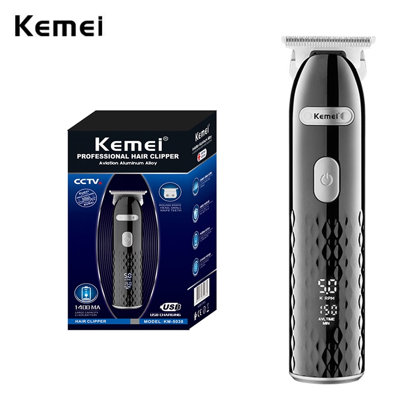 Bộ máy cạo râu cắt tóc Kemei dạng chữ T chuyên dụng