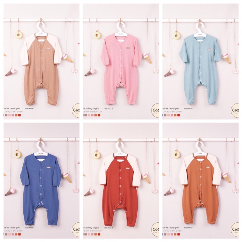 [FORM BÉ] COOKIE Bộ body cài giữa cho bé sơ sinh Bộ áo liền quần sơ sinh bodysuit bodysleep