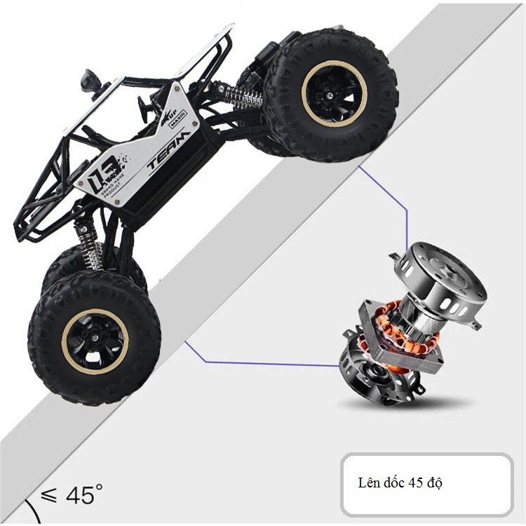 Đồ chơi Xe địa hình 2 cầu Offroad - Trắng/đen