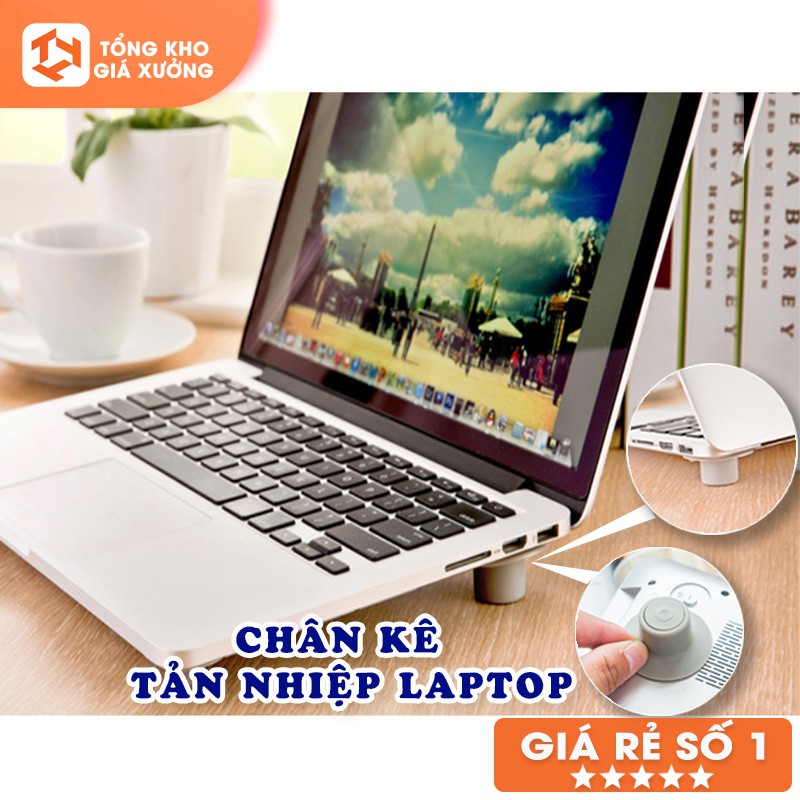 Bộ 4 chân kê bằng silicon cao cấp tản nhiệt cho laptop (CKL04)