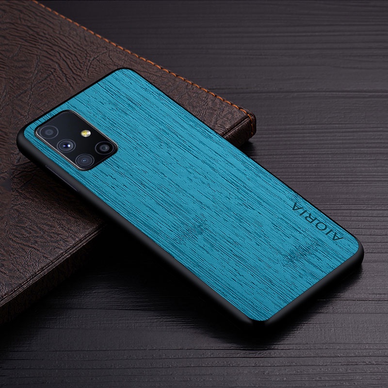 Ốp Bao Da Điện Thoại Họa Tiết Vân Gỗ Cho samsung galaxy m51 m31 m31s funda