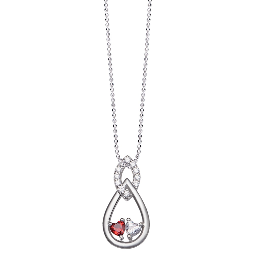 Mặt dây chuyền bạc đính đá màu đỏ PNJSilver Fantasia XMZTK000007