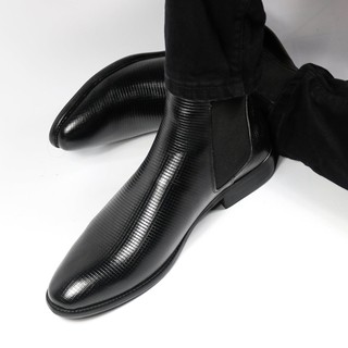 [Hàng mới về] Chelsea Boots da bò dập vân