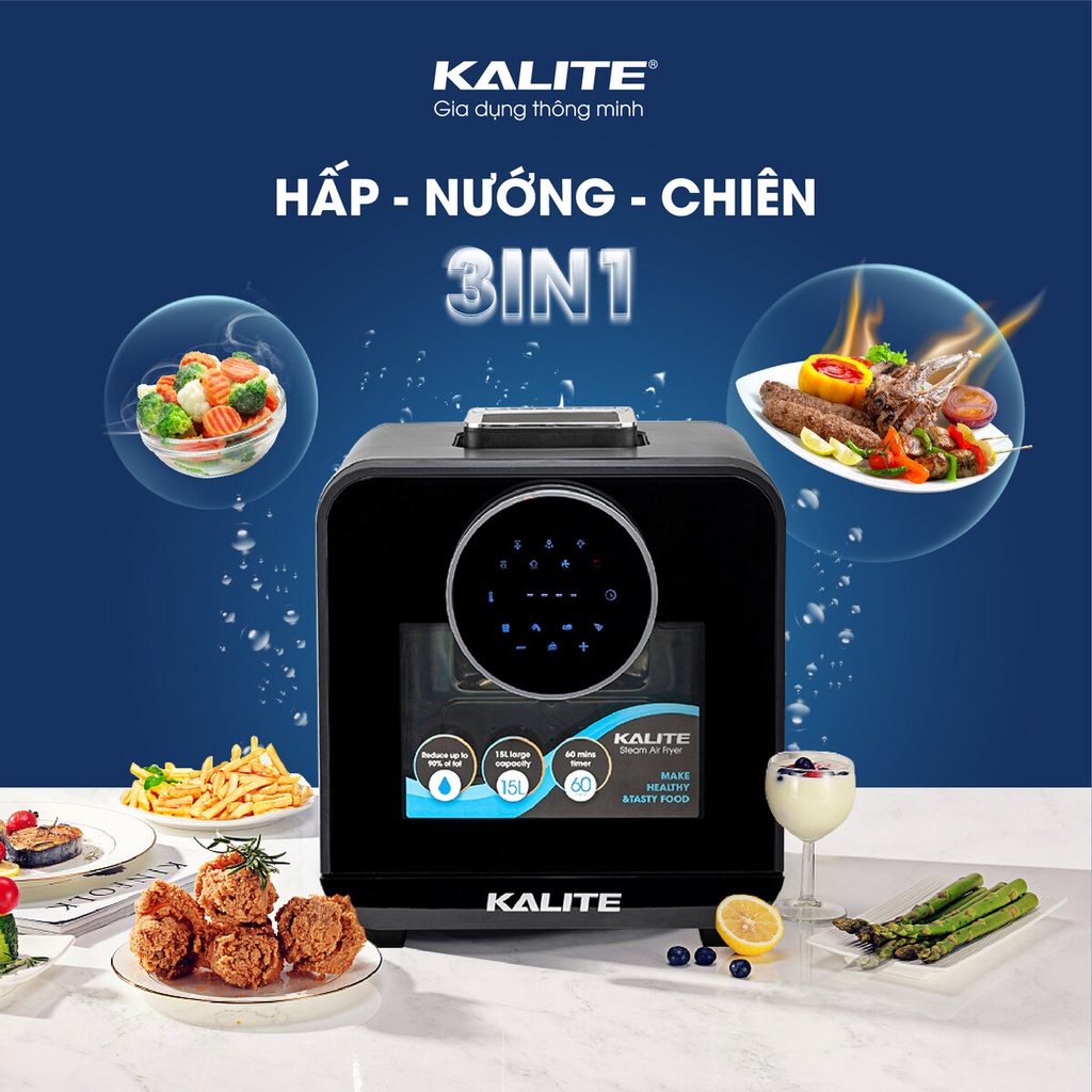 Nồi chiên không dầu Kalite Steam Star(New 2021) - Hàng Chính Hãng