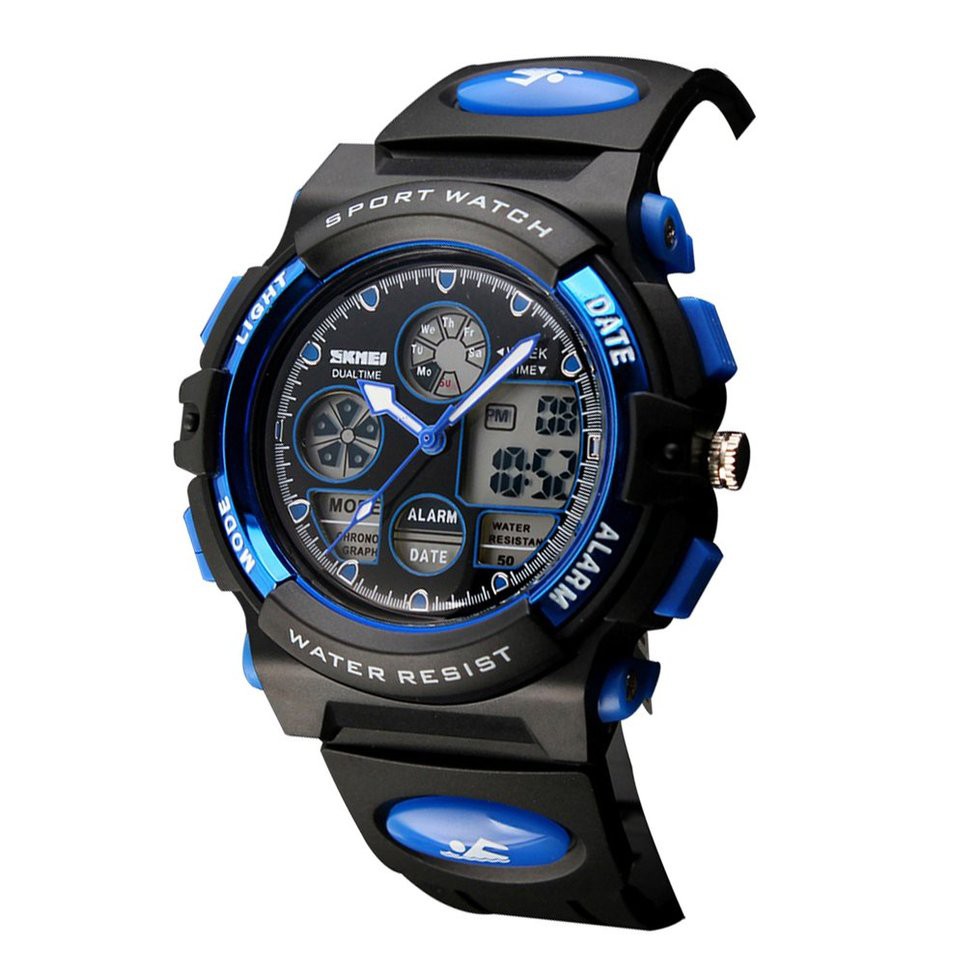 Đồng hồ đeo tay điện tử, màn hình kĩ thuật số LED, chống nước, phù hợp với trẻ em | BigBuy360 - bigbuy360.vn