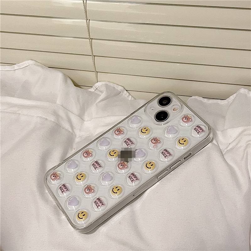 Ốp lưng iphone Ốp Điện Thoại Trong Suốt Hình Mặt Cười Cho iphone13 14proPromax 678plus 6/6splus/7/7plus/8/8plus/x/xr/xs/11/14pro/13/pro/max/plus/promax Dinuo case
