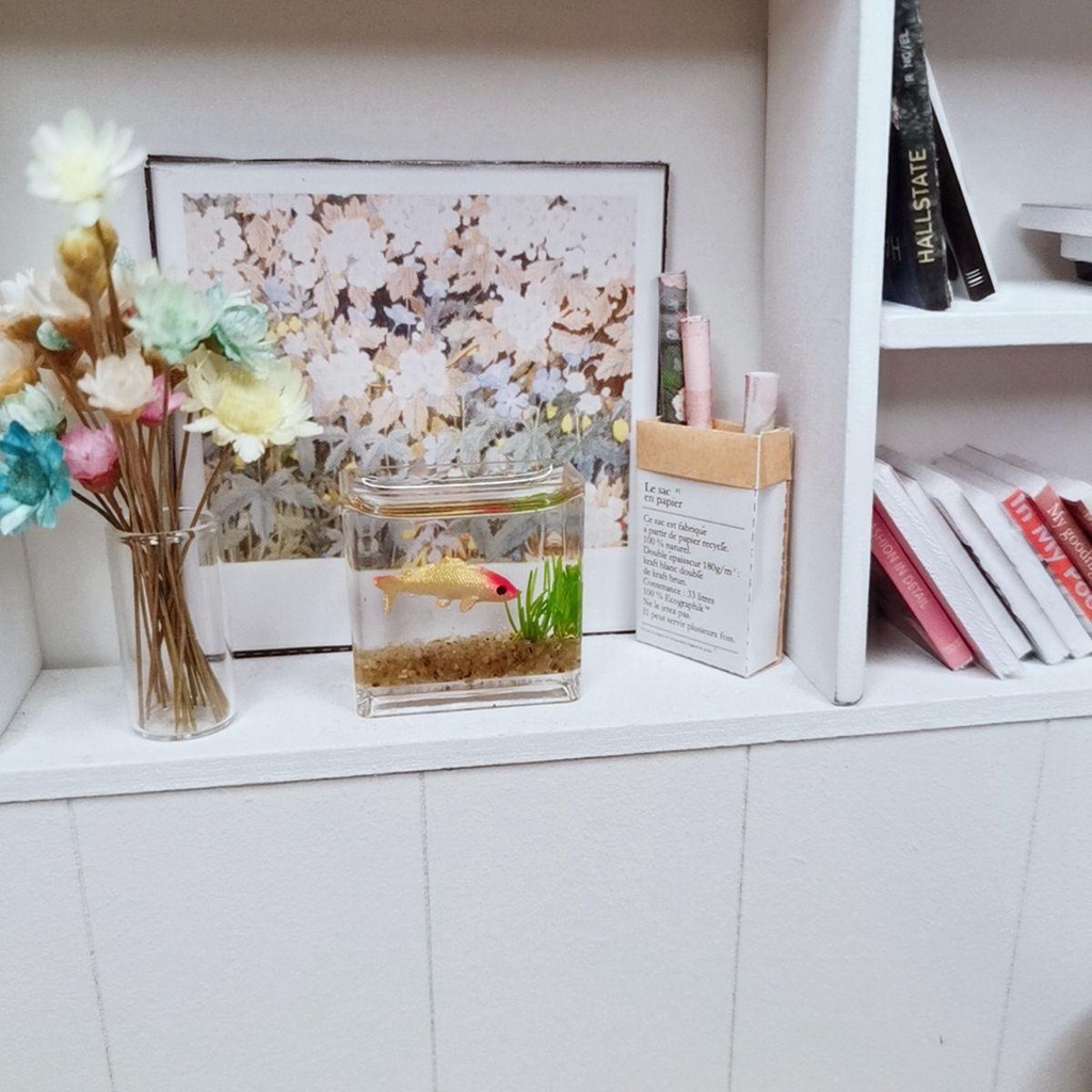 Giovanni Bể Cá Mini Bằng Thủy Tinh Nhân Tạo Dễ Thương