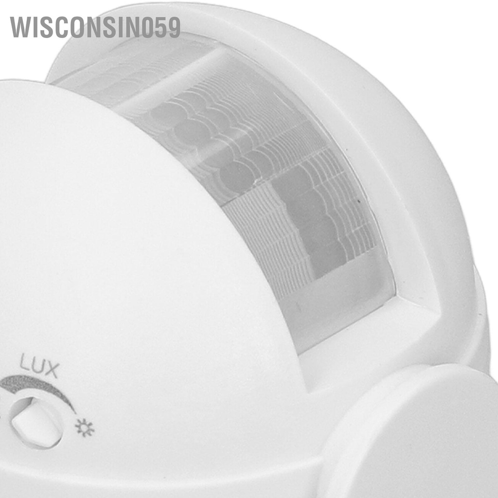 Wisconsin059 Công tắc phát hiện cảm biến chuyển động Chống thấm nước Thông minh không bức xạ ABS Bộ PIR hồng ngoại AC110‑240V