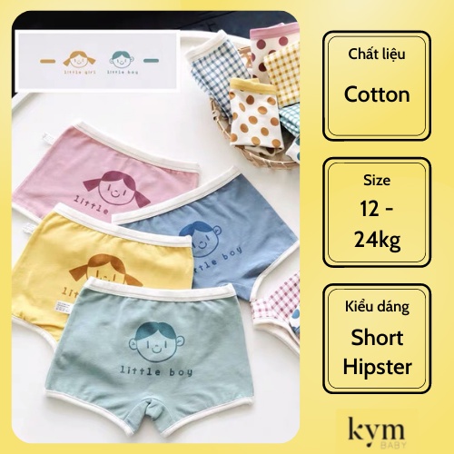 [LƯU Ý ĐỌC MÔ TẢ] Set quần chip short bi mix sọc cho bé từ 2Y đến 5Y Q766