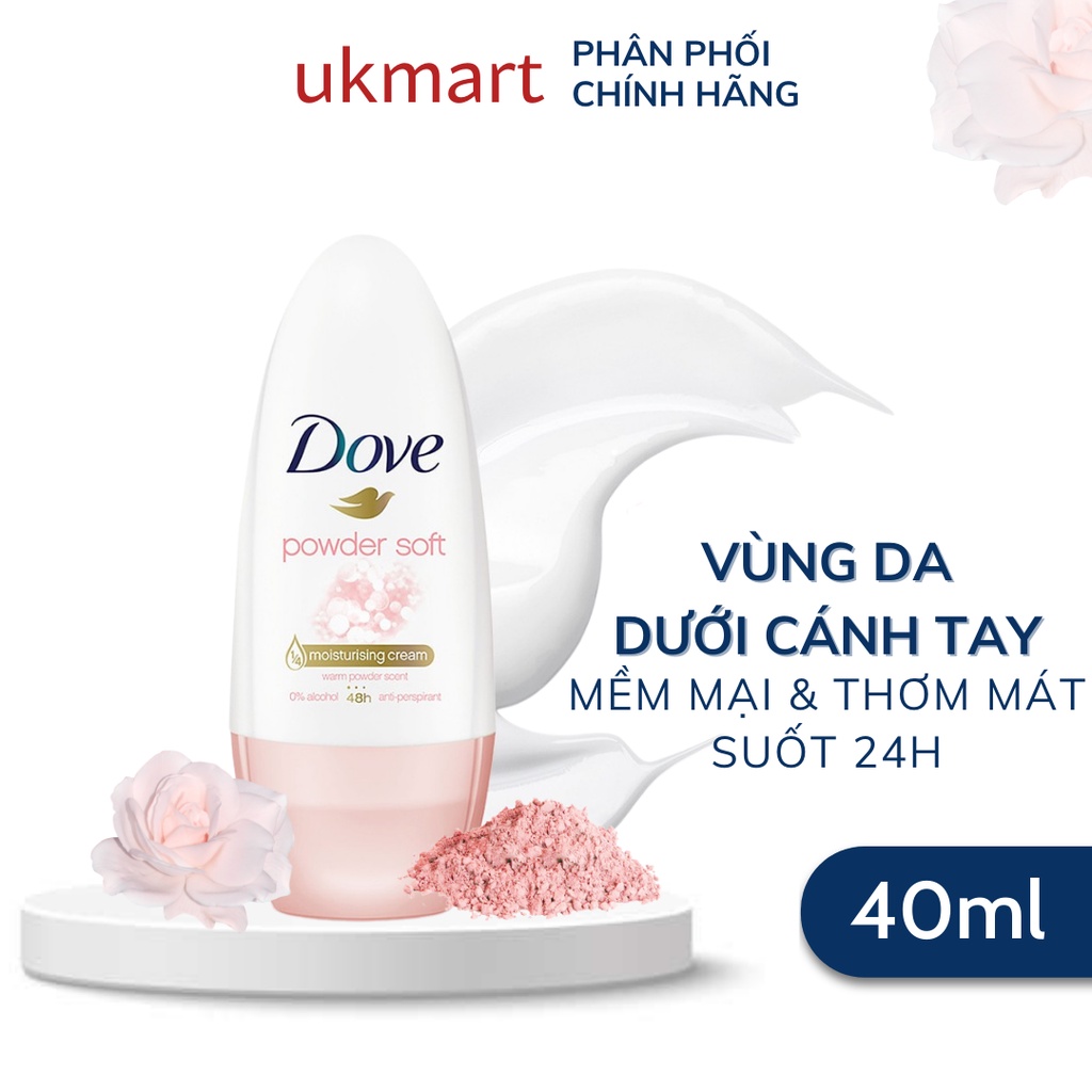 Lăn Khử Mùi Dove Powder Soft Hương Phấn Thơm